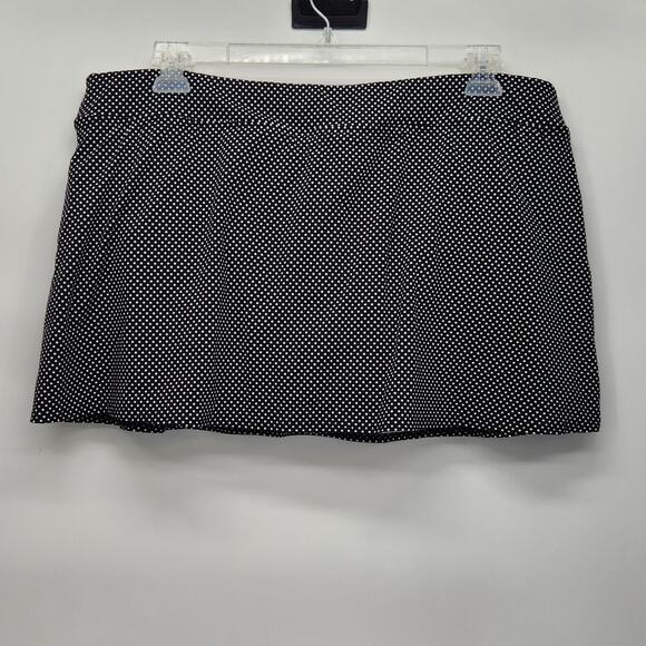 Lands' End Black White Polka Dot Swim Bottoms Plus Skirt Women's 20W - Picture 1 of 6